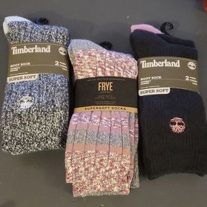 NEW - TIMBERLAND & FRYE (6 Pairs) Supersoft Socks